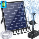 ソーラーポンプ 屋外 ソーラー 噴水ポンプ ソーラー水中ポンプ 7.5W ソーラーパネル 太陽光充電 3000mAh内蔵バッテリー チューブ付き場合に蓄電不可 酸素供給 水循環 ウォーターポンプ 夜間使用不可 ビオトープ 池 庭の装飾 (蓄電式)
