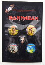 アイアンメイデン・IRON MAIDEN・THE FACES OF EDDIE・BUTTON BADGE SET・缶バッジセット(5個入り)・オフィシャルバッジ