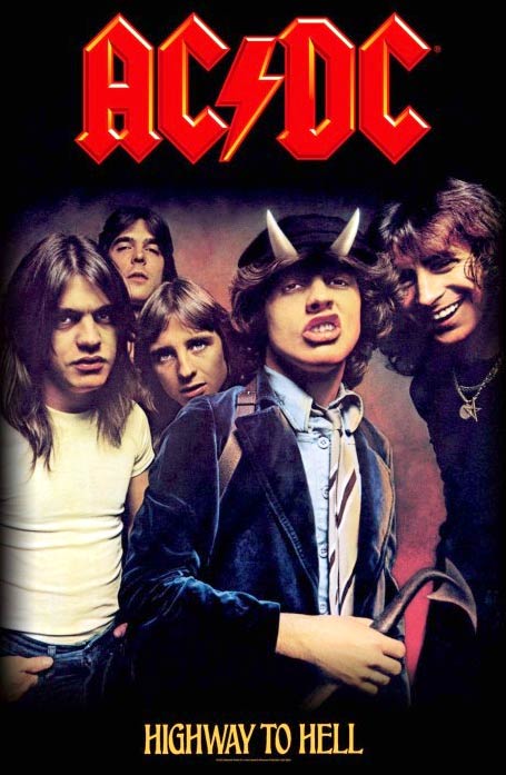 AC/DC・AC DC HIGHWAY TO HELL 布ポスター オフィシャル ポスターフラッグ 厚手