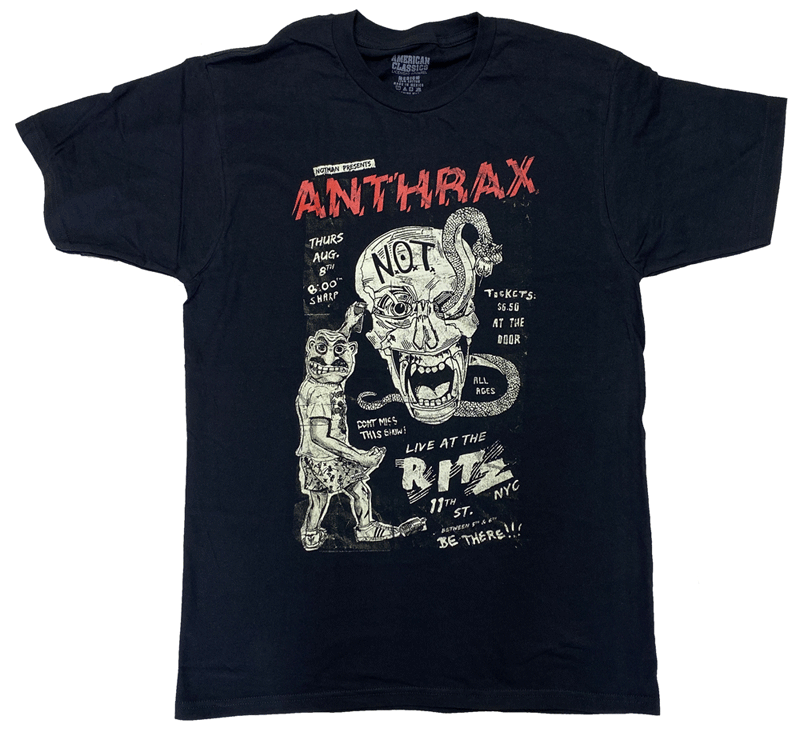 アンスラックス・ANTHRAX・LIVE AT RITZ・Tシャツ・メタルTシャツ・オフィシャル バンドTシャツ
