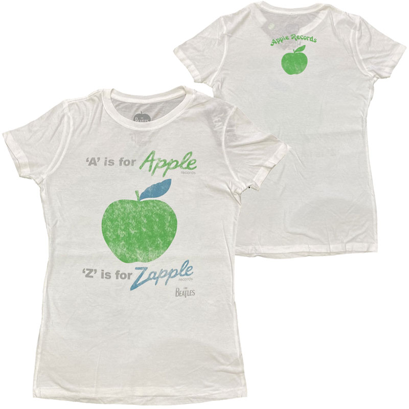 THE BEATLES・ビートルズ・ A is for APPLE・レディース・Tシャツ・ガールズ・バンドTシャツ・オフィシャル ロックTシャツ
