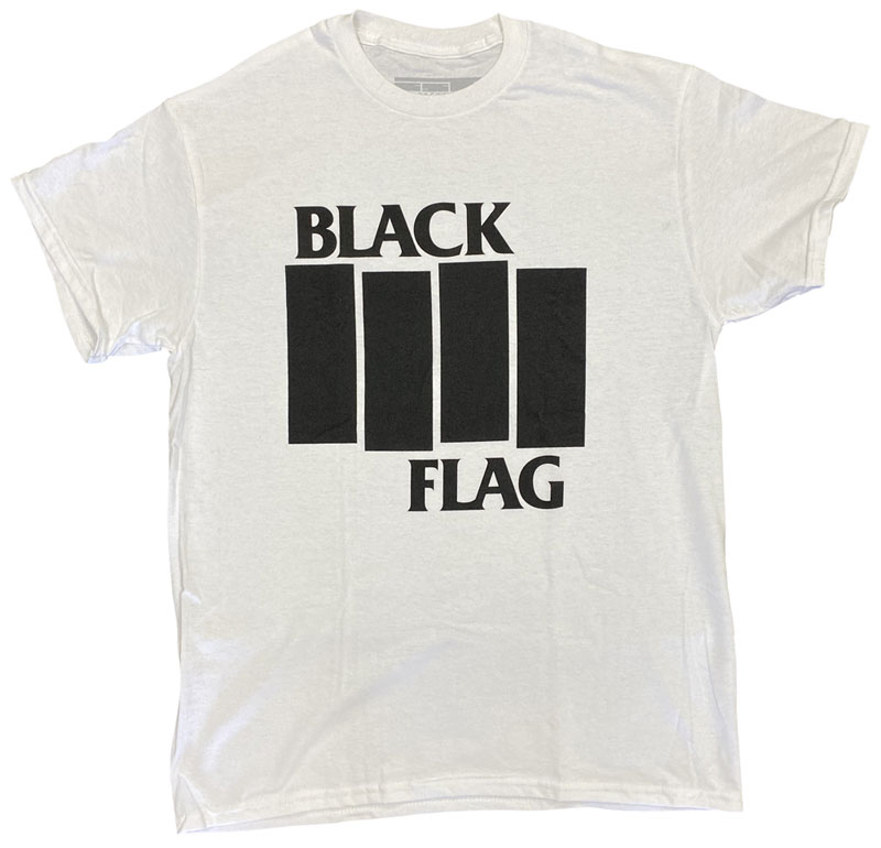 ブラッグ フラッグ・BLACK FLAG・BAR LOGO・ホワイト・Tシャツ・ロックTシャツ・オフィシャル Tシャツ