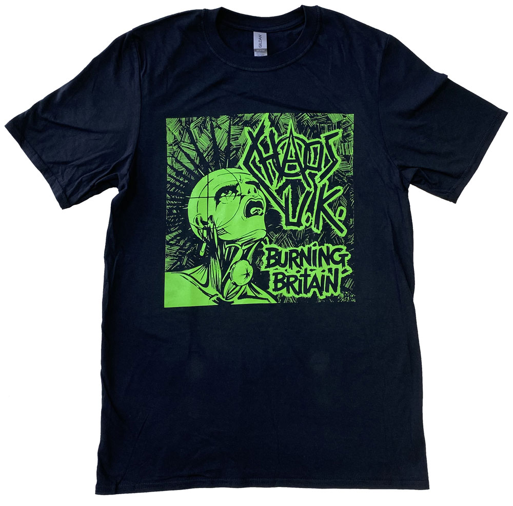 CHAOS UK カオスUK BURNING BRITAIN Tシャツ ロックTシャツ オフィシャル バンドTシャツ