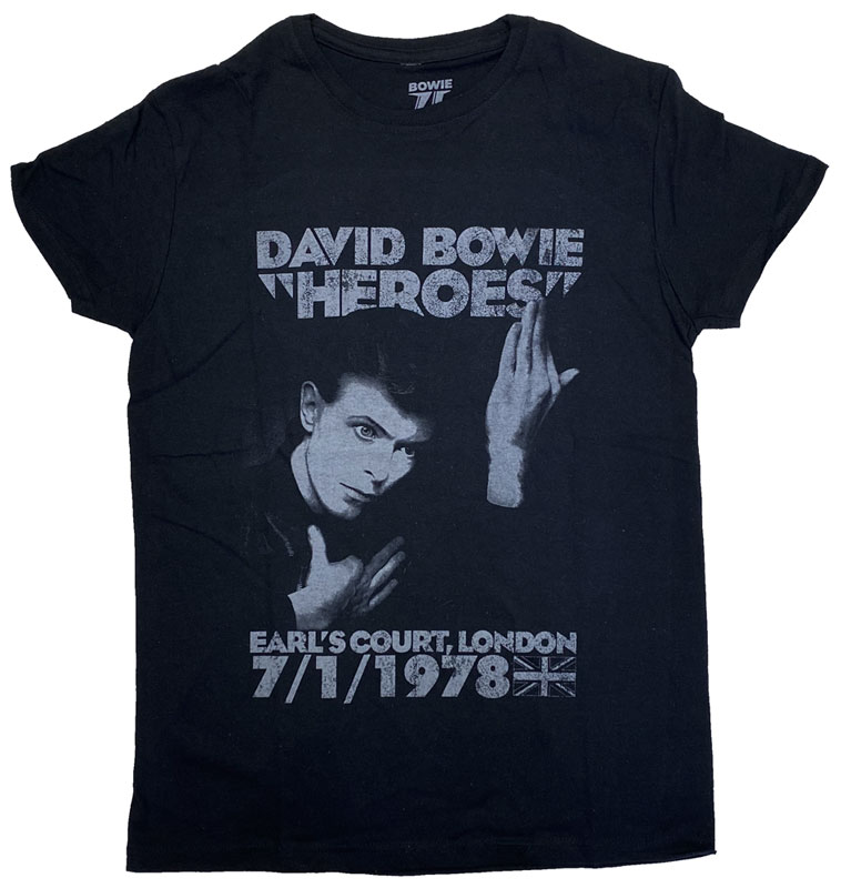 デヴィッド ボウイ・DAVID BOWIE・HEROES EARLS COURT・Tシャツ・オフィシャル・ロックTシャツ