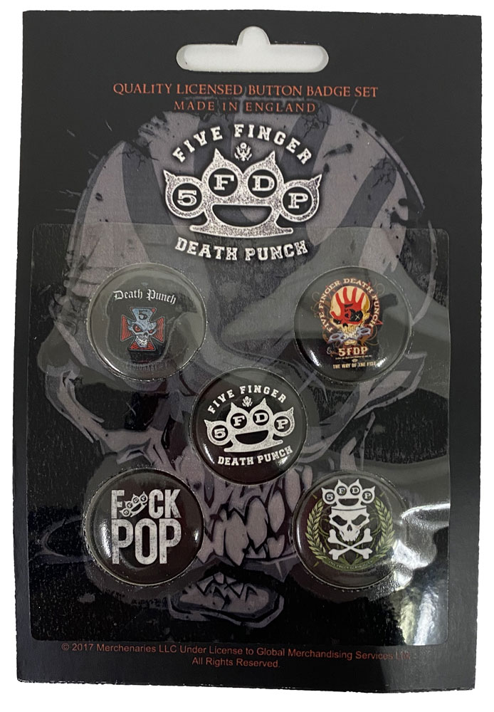 ե ե󥬡 ǥ ѥ FIVE FINGER DEATH PUNCH BUTTON BADGE SETХḁ̊Хåå(5)եХå