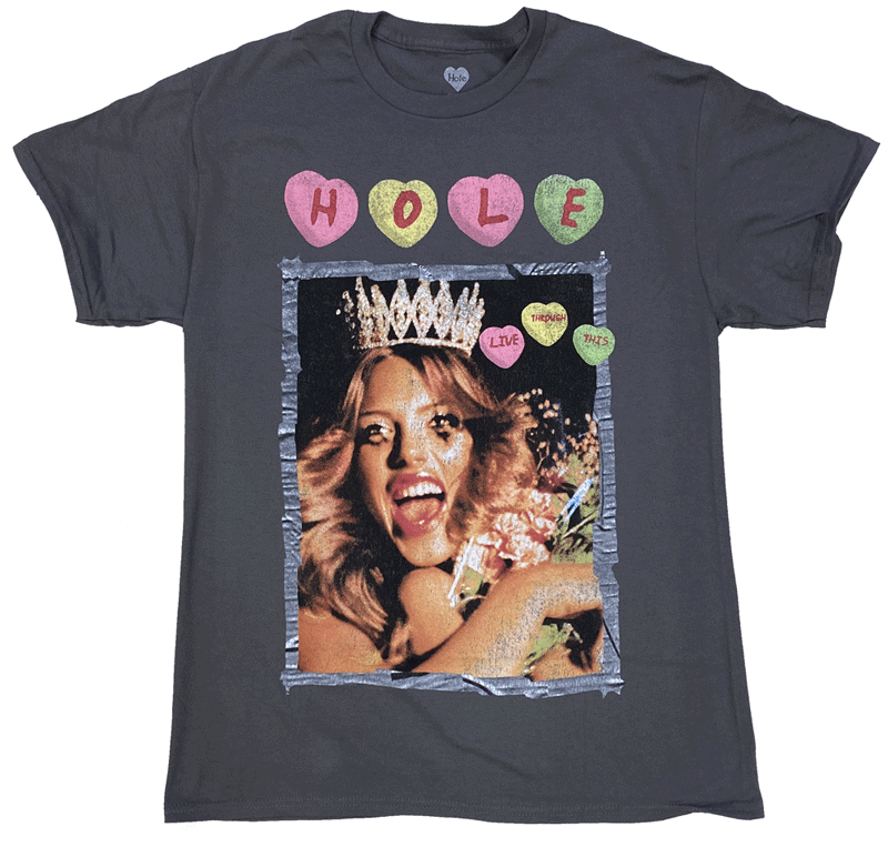 ホール・HOLE・LIVE THROUGH THIS・チャコール・USA版・Tシャツ・ロックTシャツ・オフィシャル バンドTシャツ
