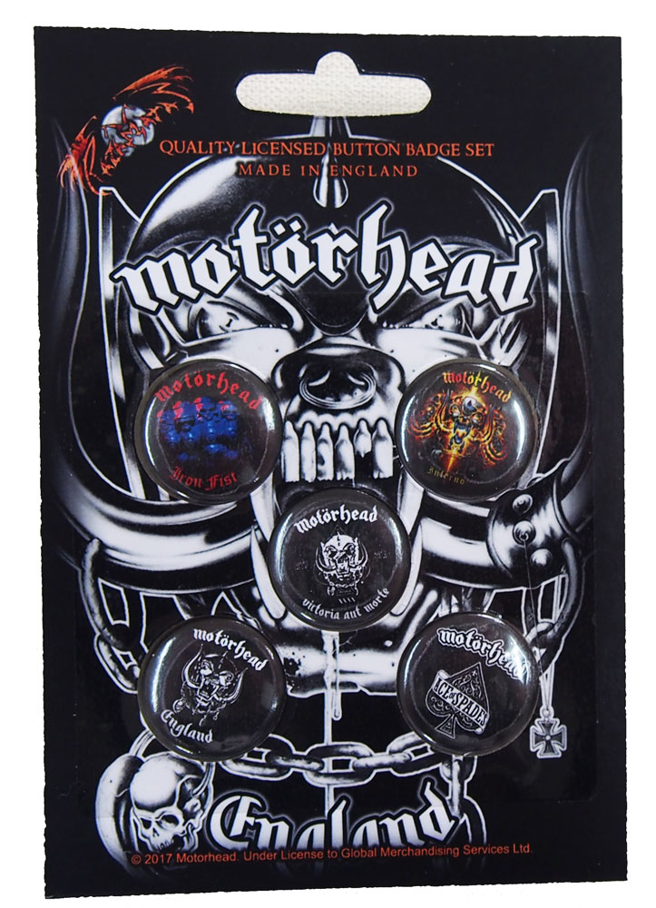 モーターヘッド・MOTORHEAD・ENGLAND BUTTON BADGE SET 缶バッジセット(5個入り) オフィシャル商品