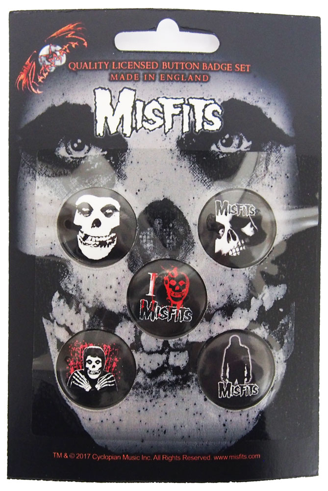 ミスフィッツ・MISFITS・SKULL・ BADGE SET・缶バッジセット(5個入り) オフィシャル商品