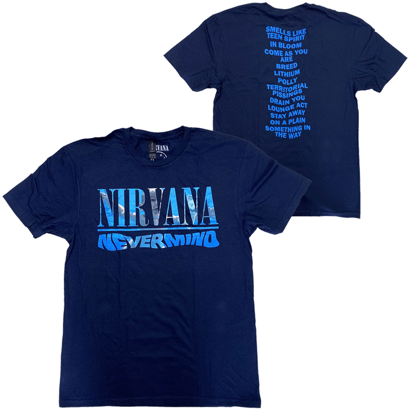 NIRVANA Tシャツ 青色 S US規格】希少 NIRVANA ニルヴァーナ バンド Tシャツ ブルー 青 S