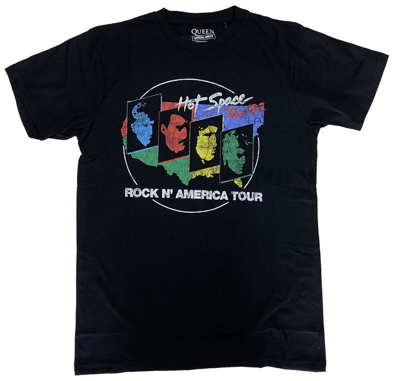 QUEEN・クイーン・HOT SPACE TOUR・Tシャツ・ロックTシャツ・オフィシャル バンドTシャツ