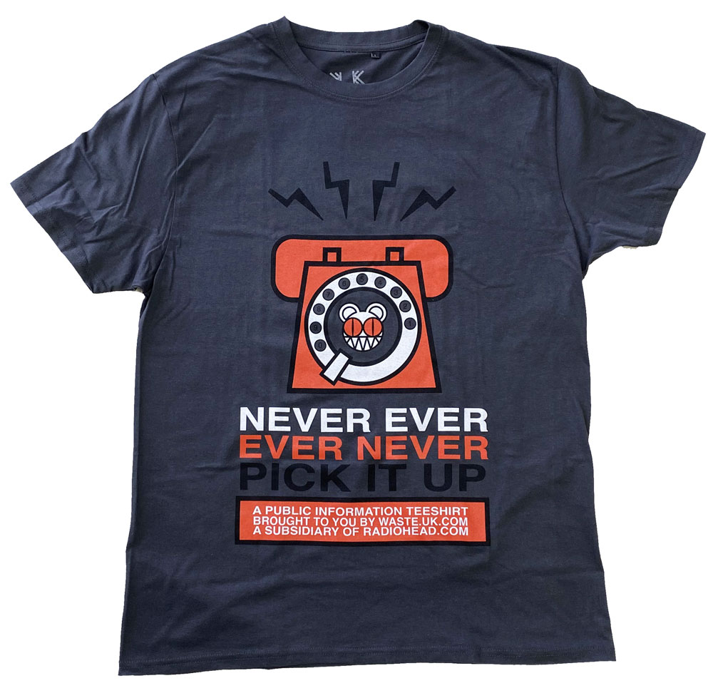 RADIOHEAD・レディオヘッド・NEVER PICK IT UP・UK版・Tシャツ・ロックTシャツ・オフィシャルTシャツ