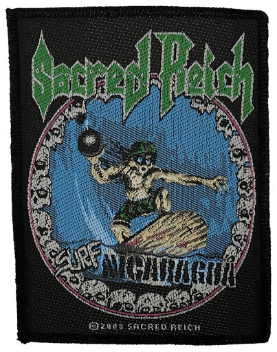 SACRED REICH・セイクレッド ライチ・SURF NICARAGUA・刺繍ワッペン・パッチ・オフィシャルパッチ SACRED REICH・セイクレッド ライチ・SURF NICARAGUA・刺繍ワッペン・パッチ・オフィシャルパッチ