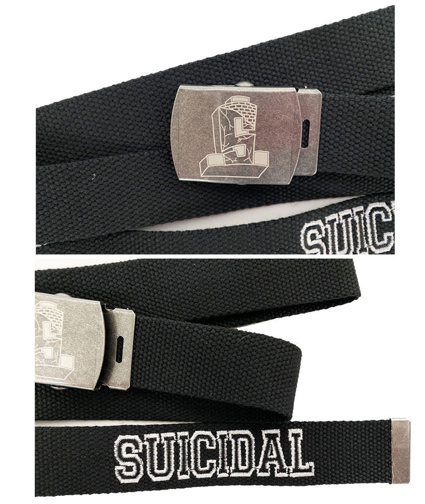 SUICIDAL TENDENCIES・スーサイダルテンデンシーズ・ブラック・ホワイト刺繍・ガチャベルト・ベルト・オフィシャル商品