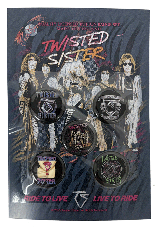 TWISTED SISTER・トゥイステッド・シスター・・BUTTON BADGE SET・バッジ・缶バッジセット(5個入り)・オフィシャルバッジ