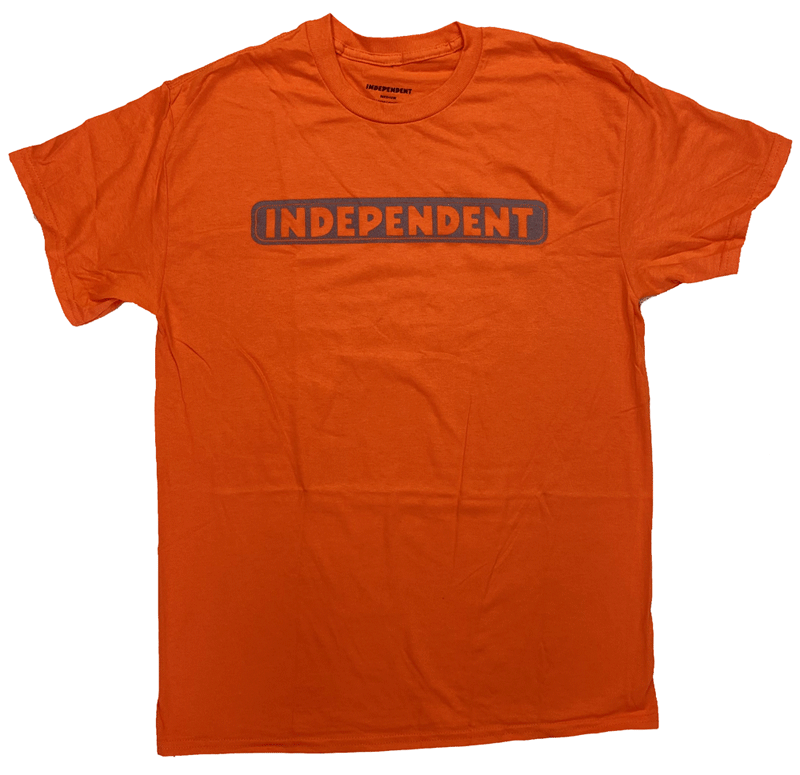 INDEPENDENT・インディペンデント・BAR LOGO・REFLECTIVE INK・オレンジ・Tシャツ・スケートボードTシャツ・ブランド正規品