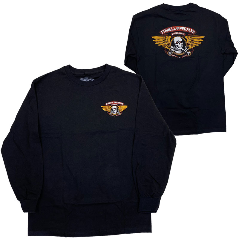 POWELL PERALTA・パウエル・ペラルタ・WINGED RIPPER・ブラック・長袖・ロングスリーブ・長袖Tシャツ・ブランド正規品