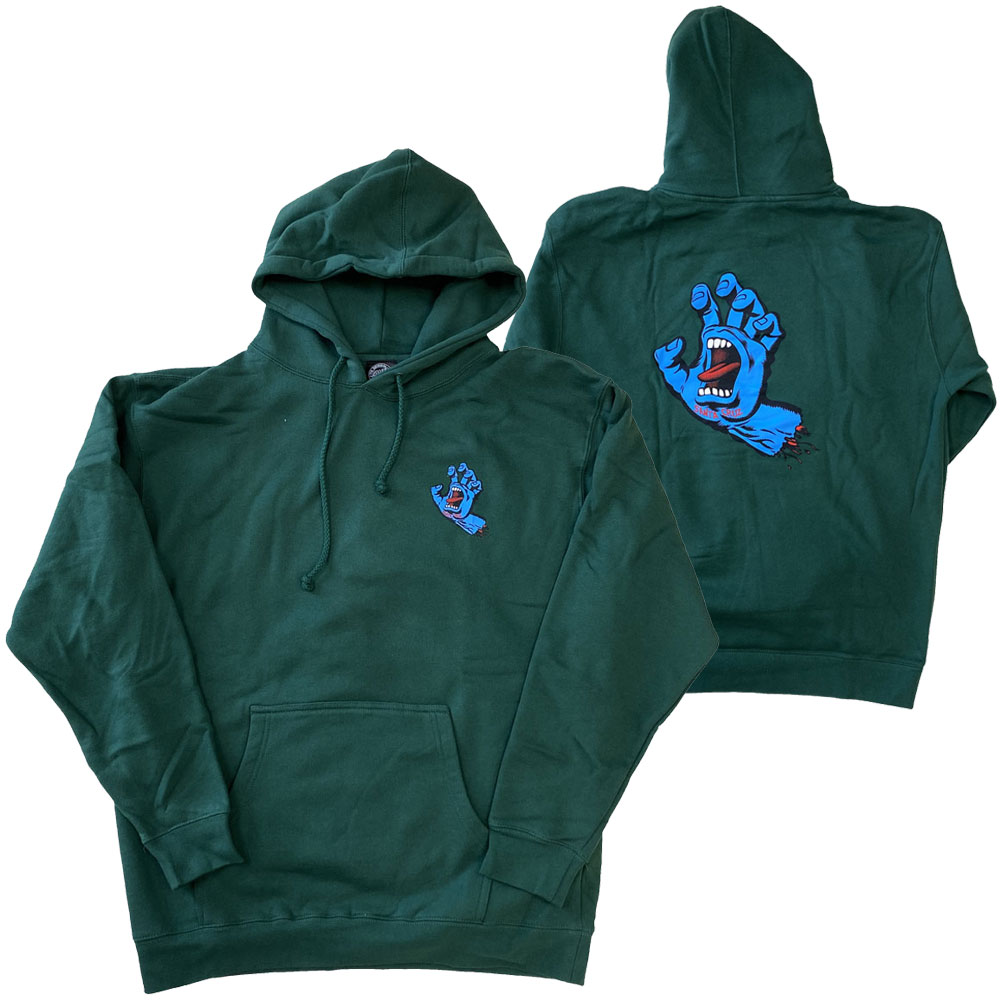 SANTA CRUZ・サンタクルーズ・SCREAMING HAND・ダークグリーン・パーカー・プルオーバー・かぶりパーカー・ブランド正規品