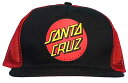 SANTA CRUZ CLASSIC DOT BLACK~RED TRUCKER CAP T^N[Y bVLbv XibvobNKi