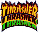 スラッシャー THRASHER FLAME LOGO STICKER ミディアム ステッカー 正規品 1