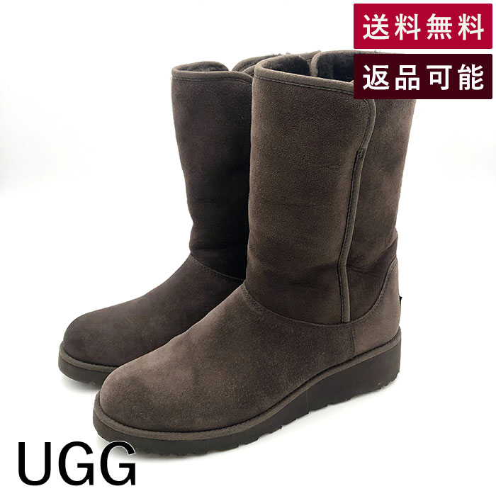 【中古】アグ UGG ムートンブーツ シープスキン 厚底 美シルエット ブラウン 茶 送料無料 g0908h004-1101 返品可 古着 中古 ブランド古着DB