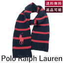 【中古】ポロラルフローレン POLO RALPH LAUREN ボーダーニットマフラー ビッグホースマーク ロゴ ネイビー レッド 送料無料 g0620wq02...