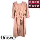【中古】ドゥロワー Drawer ノーカラースプリングコート コットンムソウ 七分袖 ピンクベージュ 送料無料 6525-299-0772 h0321k003 返品可 古着 中古 ブランド古着DB
