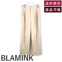 【中古】ブラミンク BLAMINK セミワイドパンツ ハイウエスト 美シルエット シンプル ライトベージュ 送料無料 7914-230-0118 h0315h0...