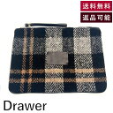 【中古】ドゥロワー Drawer ノベルティクラッチバッグ チェック柄 フェルト レザー ブラック グレー ブラウン 送料無料 h0430m0154 返品可 古着 中古 ブランド古着DB