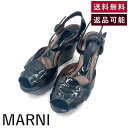 【中古】マルニ MARNI サンダル ウェッジソール ストラップ 厚底 エナメル ブラック 黒 送料無料 h0616aq01419 返品可 古着 中古 ブランド...