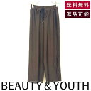 【中古】ビューティーアンドユース BEAUTY&YOUTH カジュアルパンツ ウエストゴム 光沢 薄手 ブラウン 茶 送料無料 1614-287-5326 h0626a016 返品可 古着 中古 ブランド古着DB(4)