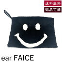 【中古】ear FAICE スマイルクラッチバッグ ニコちゃん ストラップ モフモフ スエード ブラック ホワイト 送料無料 FA00012 h0805m0180 返品可 古着 中古 ブランド古着DB