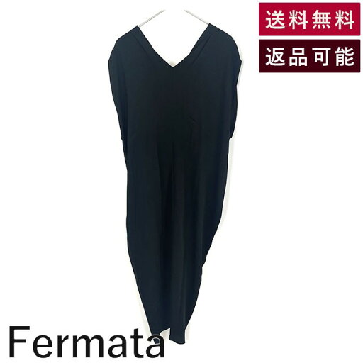 【中古】フェルマータ Fermata ノースリーブワンピース 後ろクロス リボン風 シルク とろみ素材 光沢 ブラック 黒 送料無料 FMBSOP01 h0826m0061 返品可 古着 中古 ブランド古着DB 【中古】フェルマータ Fermata ノースリーブワンピース 後ろクロス リボン風 シルク とろみ素材 光沢 ブラック 黒 送料無料 FMBSOP01 h0826m0061 返品可 古着 中古 ブランド古着DB