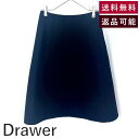 【中古】ドゥロワー Drawer サキソニーフレアースカート コート生地 台形 シンプル ネイビー 紺 送料無料 6524-299-1247 h1007u006...