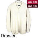 【中古】ドゥロワー Drawer Vネックニット 長袖 ロングスリーブ シンプル 無地 カシミヤ オフホワイト 白 送料無料 6513-199-1028 h10...