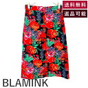 【中古】ブラミンク BLAMINK セミタイト花柄スカート カラフル 鮮やか マルチカラー ブラック 送料無料 7924-299-0037 h1114t0182...
