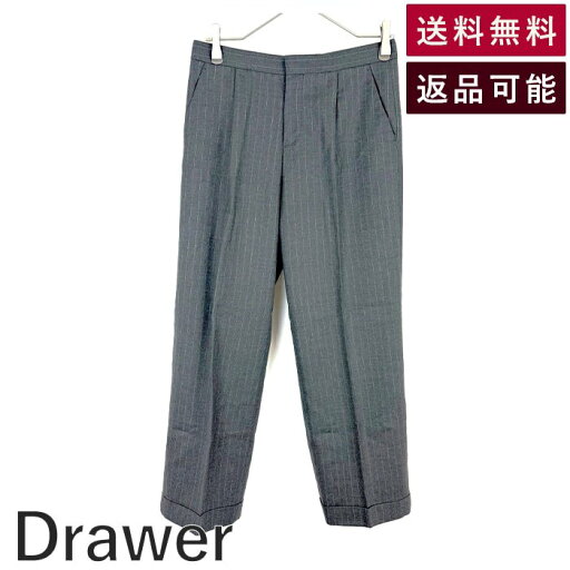 【中古】ドゥロワー Drawer ピンストライプパンツ ロールアップ ワイドストレート グレー ホワイト 送料無料 6514-236-0674 e1004t00522 返品可 古着 中古 ブランド古着DB 【中古】ドゥロワー Drawer ピンストライプパンツ ロールアップ ワイドストレート グレー ホワイト 送料無料 6514-236-0674 e1004t00522 返品可 古着 中古 ブランド古着DB