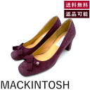 【中古】マッキントッシュ MACKINTOSH パンプス スエード チャンキーヒール リボン ラウンドトゥー えんじ 送料無料 6153 h1125aq0081...