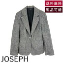 【中古】ジョセフ JOSEPH ジャケット ビジューボタン ヘリンボーン シングル ウール グレー系 送料無料 h1114t0335 返品可 古着 中古 ブランド古着DB(4)