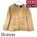 【中古】ドゥロワー Drawer アルパカファートップス ポケット付き 毛長 可愛い ふわふわ キャメル ベージュ系 送料無料 6599-299-2368 h1...