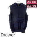【中古】ドゥロワー Drawer ノースリーブニット 12G クルーネック 編み模様 ネイビー 紺 送料無料 6518-106-0331 h1206w00520 返品可 古着 中古 ブランド古着DB(4)
