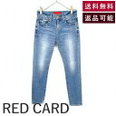 【中古】レッドカード RED CARD スキニーデニム ダメージ加工 ストレッチ ライトブルー 送料無料 26403 i0110h0043 返品可 古着 中古 ...