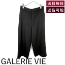 【中古】ギャルリーヴィー GALERIE VIE ワイドパンツ アンクル丈 ウール シンプル ウエストゴム ブラック 黒 送料無料 23-04-54-04707...
