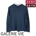 【中古】ギャルリーヴィー GALERIE VIE ニット ウール Vネック 無地 シンプル ネイビー 紺 送料無料 23-02-45-02633 i0213n0...