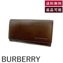 【中古】バーバリー BURBERRY キーケース 5連フック ハートフック シンプル ブラウン チェック柄 送料無料 h1216aq01135 返品可 古着 中...