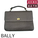 【中古】バリー BALLY ハンドバッグ 刺しゅう模様 セカンドバッグ チャコールグレー ゴールド 送料無料 i0120lq00438 返品可 古着 中古 ブラ...