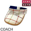 【中古】コーチ COACH サンバイザー 帽子 チェック柄 ゴルフ 日焼け対策 アイボリー マルチカラー 送料無料 i0413oq0208 返品可 古着 中古 ブランド古着DB
