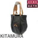 【中古】キタムラ KITAMURA ハンドバッグ レザー バイカラー ロゴ チェック ブラック キャメル 送料無料 i0410wq0027 返品可 古着 中古 ブランド古着DB(4)