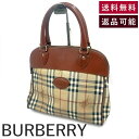 【中古】バーバリー BURBERRY ハンドバッグ ノバチェック 定番チェック柄 バイカラー ベージュ系 ブラウン 送料無料 i0413oq001149 返品可...