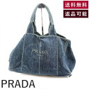 【中古】プラダ PRADA カナパGM ハンドバッグ 大きめ カジュアル デニム生地 デニムブルー 送料無料 i0225aq009162 返品可 古着 中古 ブ...