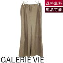 【中古】ギャルリーヴィー GALERIE VIE ワイドパンツ チェック柄 ガンクラブ ベージュ ブラウン系 送料無料 23-04-94-04002 h1227...
